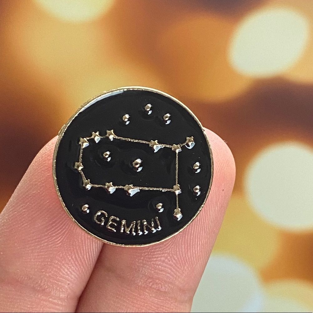 Gemini Zodiac Enamel Pin/ Brooch Lapel